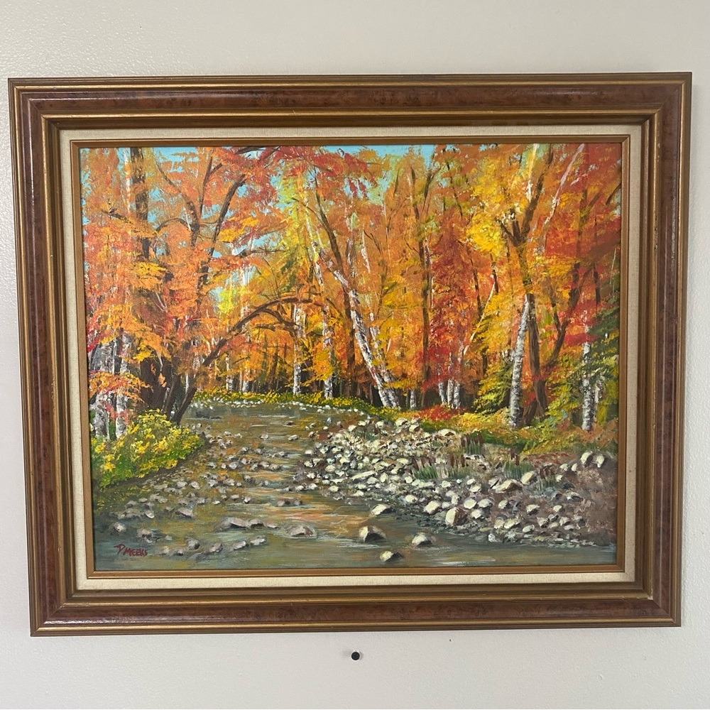 David Meeks Saco River New Hampshire Acrylic Painting